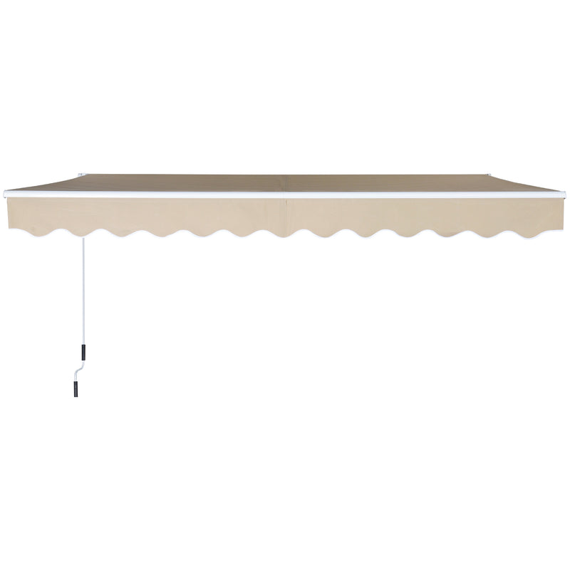 Tenda da Sole Avvolgibile a Parete 3.95x2.5m in Poliestere Beige -1