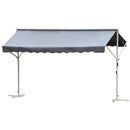 Tenda da Sole Autoportante 2,95x2,94 cm in Metallo e Poliestere Grigia-1