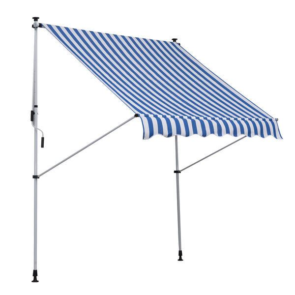 Tenda da Sole a Muro 200x150 cm con Pali di Supporto Blu acquista