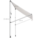 Tenda da Sole a Muro 200x150 cm con Pali di Supporto Bianco-3