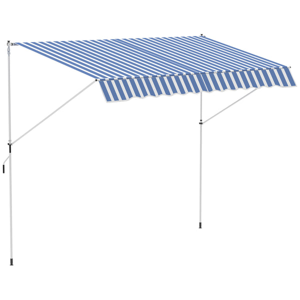 online Tenda da Sole a Muro 300x150 cm in Metallo e Poliestere Blu e Bianco