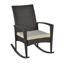 Sedia a Dondolo con Braccioli 66x88x98 cm in Rattan Marrone-1