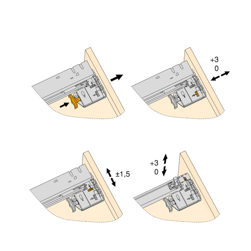 Set 10 Guide Cassetto con Estrazione Soft 490 mm in Acciaio Emuca Bianco-3