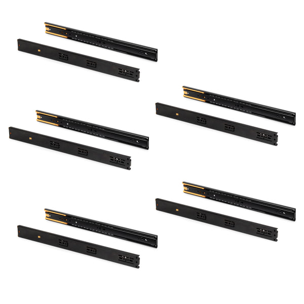 Set 10 Guide Cassetto con Chiusura Soft 45x450 mm in Acciaio Emuca Nero sconto