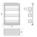 Carrello Estraibile per Moduli Inferiori Cucina da 300 a 480 mm in Acciaio Emuca Brillo Cromato-2