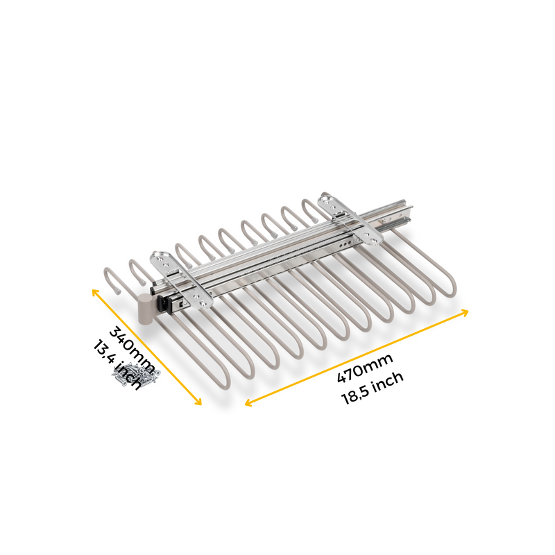 Porta Pantaloni Estraibile per Armadio 11 Grucce in Acciaio Emuca Cromato
