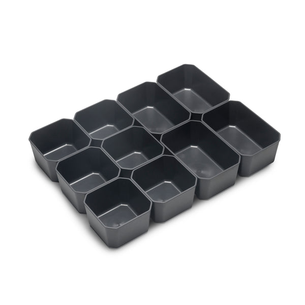 Contenitori Organizer Cassetti da Bagno 10 Cubi in Tecnoplastica Emuca Tidy  Grigio Antracite – acquista su Giordano Shop