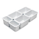 Contenitori Organizer Cassetti da Bagno 6 Cubi in Tecnoplastica Emuca Tidy Bianca-6