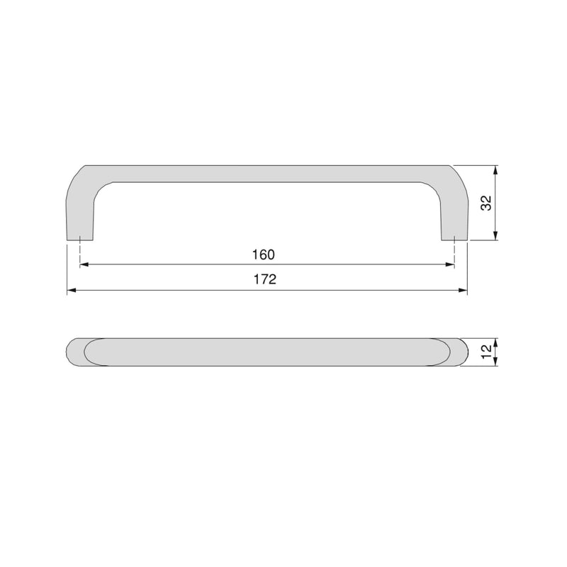 Set 20 Maniglie per Mobili 160 mm in Zama Emuca Zagreb Nero