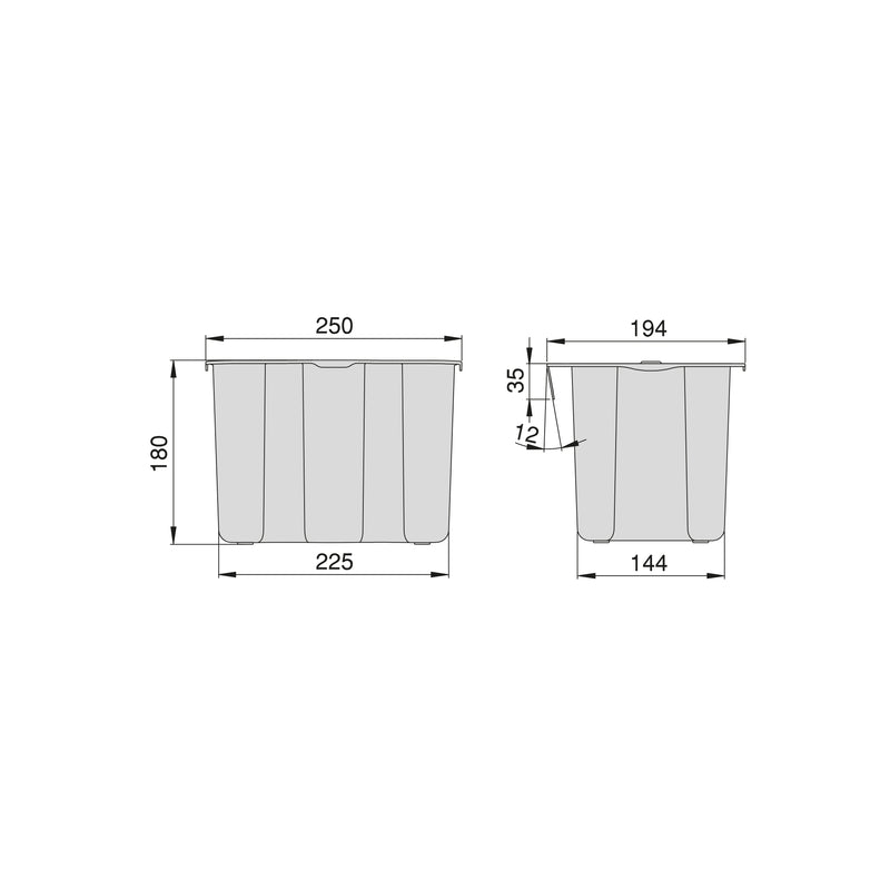 Pattumiera da Cucina ad Estrazione 5 L in Plastica Emuca Grigio Antracite-2