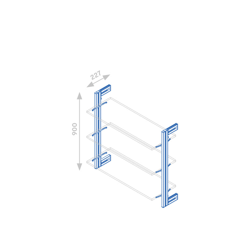 Kit Supporti per Mensole e Appendiabiti in Legno e Alluminio Emuca Zero  Grigio Pietra – acquista su Giordano Shop