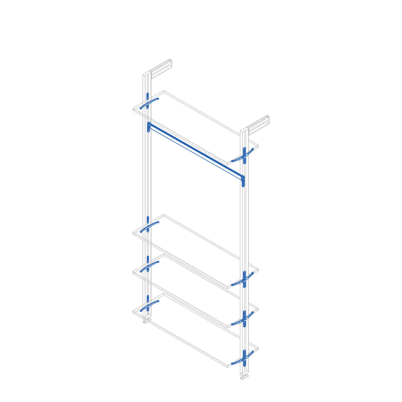 Kit Supporti per Mensole e Appendiabiti in Legno e Alluminio Emuca Zero  Grigio Pietra – acquista su Giordano Shop