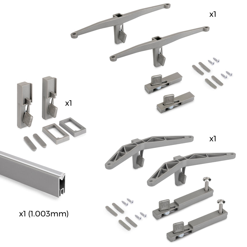 Kit Supporti per Mensole in Legno e Alluminio Emuca Zero Grigio Pietra –  acquista su Giordano Shop