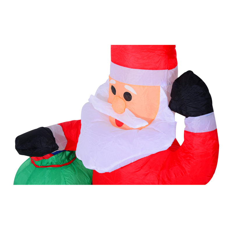 Babbo Natale Gonfiabile luminoso a LED in Poliestere con Ventilatore 70x45x120 cm -8