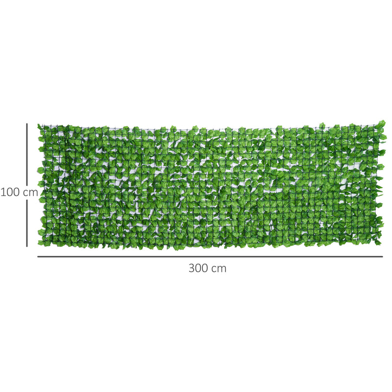 Arella Siepe Sintetica Artificiale 3x1m per Balcone e Giardino Foglie di Acero Verdi-3