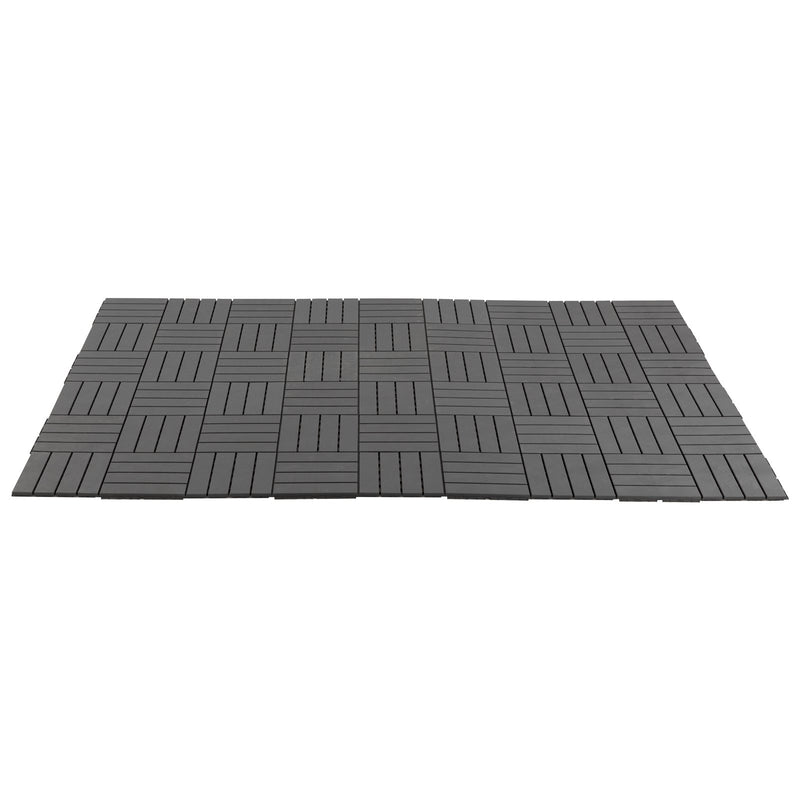 Set 9 Mattonelle a Incasto Effetto Legno 30x30x2 cm  Deck Nero-6