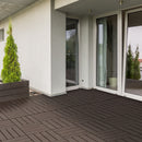 Set 9 Mattonelle a Incasto Effetto Legno 30x30x2 cm  Deck Marrone-2