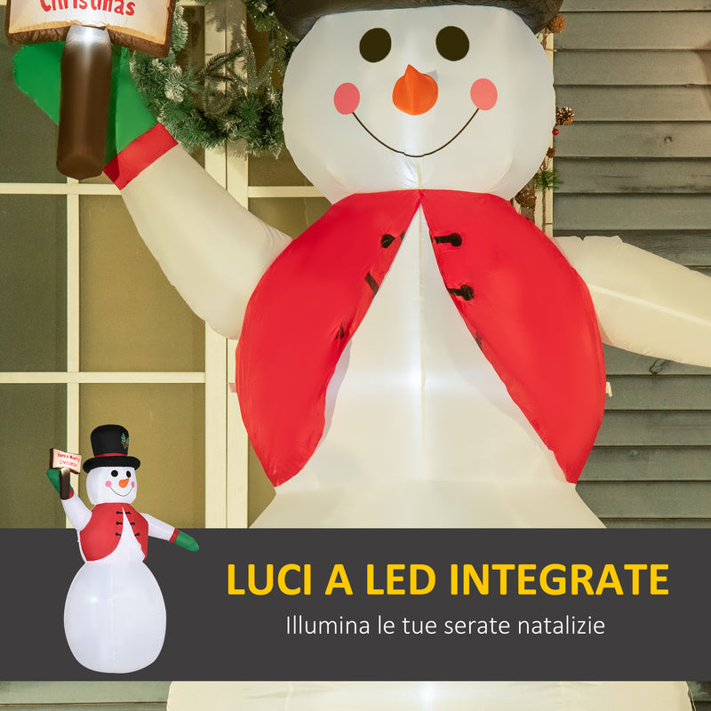 Pupazzo di Neve Gonfiabile H242 cm con Luci a LED -4