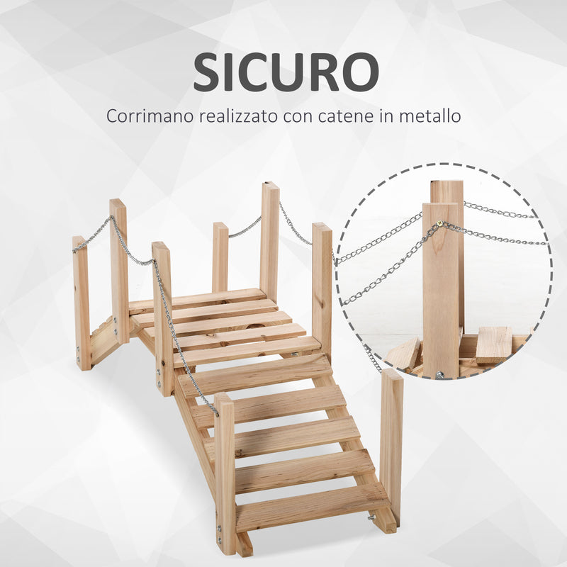 Portapiante Fioriera da Giardino 100x32x48 cm a Forma di Ponte in Legno-4