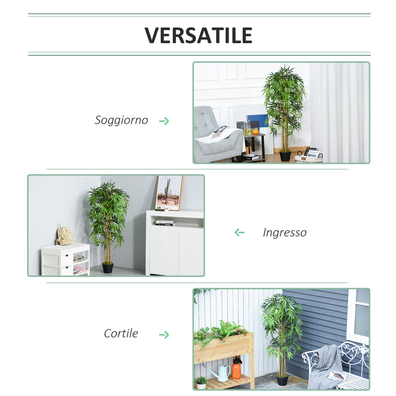 Pianta Artificiale di Bamboo 70x70x155 cm in Plastica con Vaso Verde –  acquista su Giordano Shop