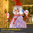 Pupazzo di Neve Gonfiabile Luminoso H240 cm con Luci a LED Bianco-5