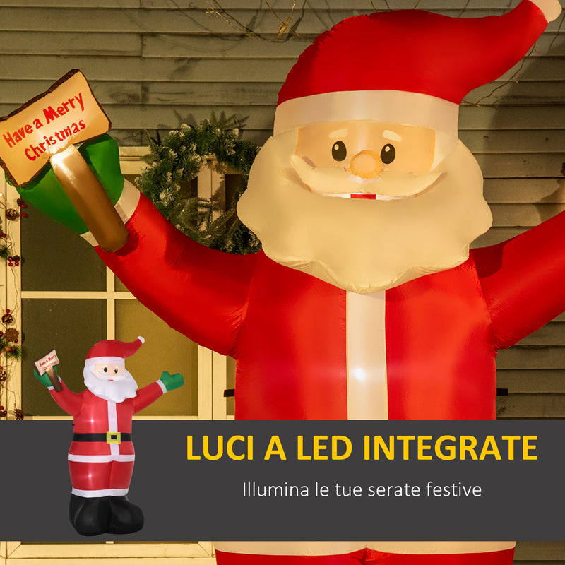 Babbo Natale Gonfiabile Luminoso 170x112x250 cm con  Luci LED-5