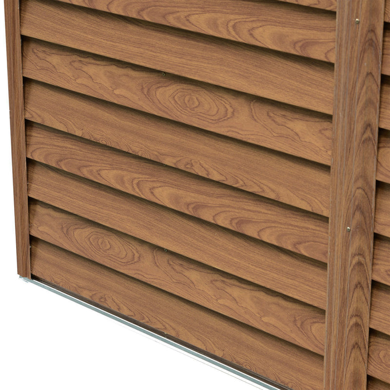 Casetta Box da Giardino 152x235,7x208,7 cm Acciaio Effetto Legno-8