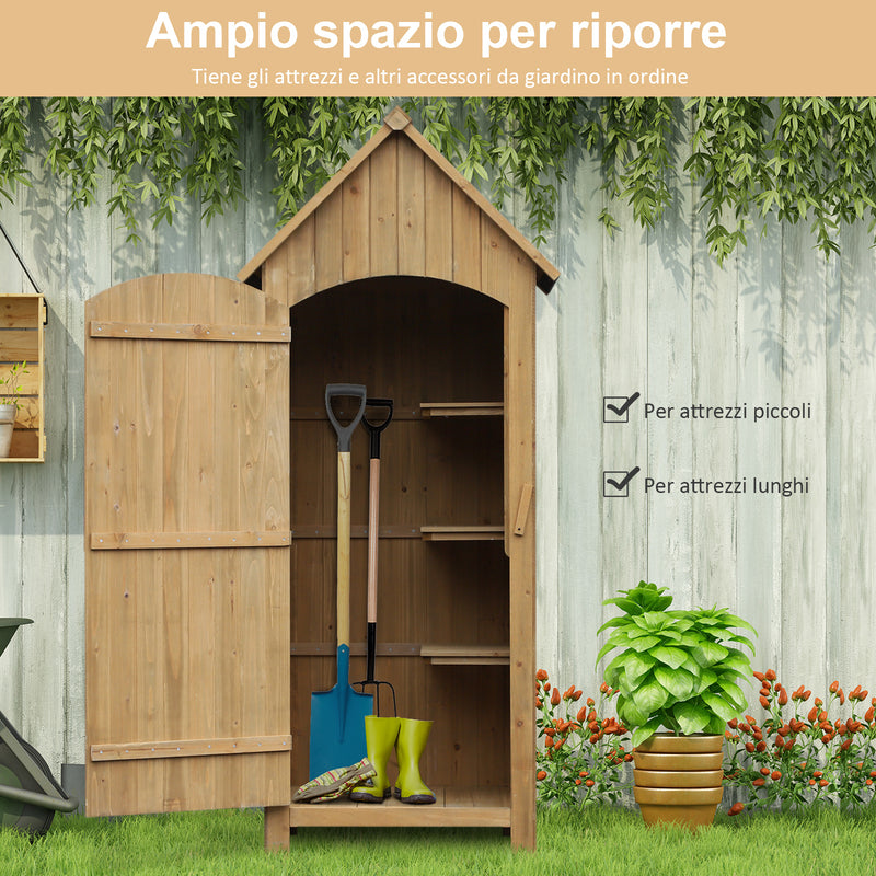 Casetta Box da Giardino in Legno per Deposito Attrezzi 77,5x54,2x179,5 cm –  acquista su Giordano Shop