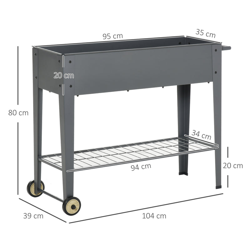 Portapiante Fioriera da Girdino 104x39x80 cm in Metallo Grigio-3