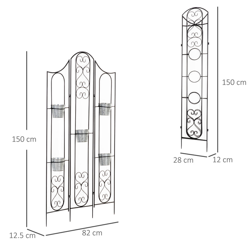 Porta Piante verticale di design realizzato in metallo color nero