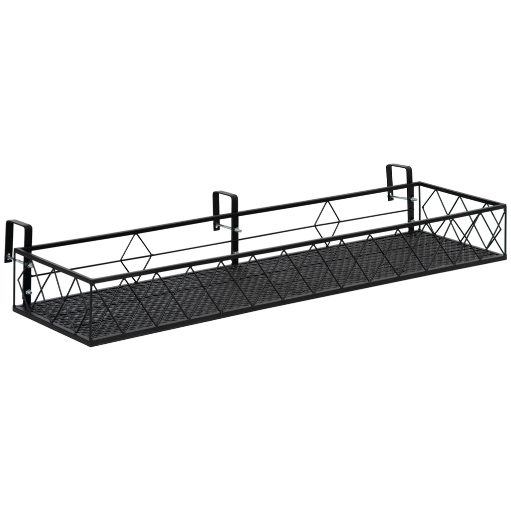 DecHome Portapiante Verticale Pieghevole con 5 Vasi da Esterno in Metallo  82x12.5x150cm Nero - 571845