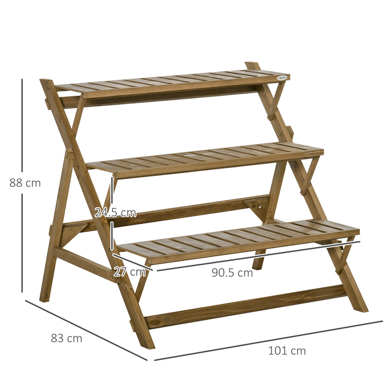 Scaletta Portapiante 3 Ripiani 101x83x88 cm in Legno di Abete Marrone –  acquista su Giordano Shop