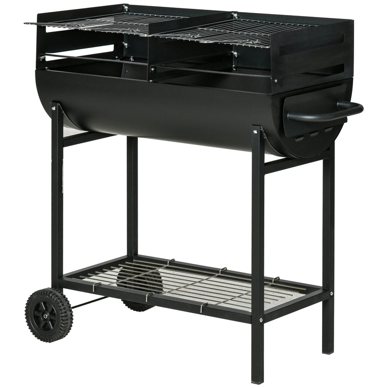 Barbecue a Carbone Carbonella in Acciaio 90x45x96 cm  Rush Nero-1