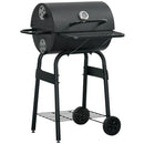 Barbecue a Carbone Carbonella 68x63x102 cm con Coperchio in Metallo Nero-1