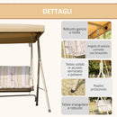 Dondolo da Giardino 3 Posti 172x110x156 cm in Acciaio Marrone-5