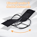 Sedia a Dondolo Pieghevole da Giardino 160x61x79 cm  Mag2 Nero-4