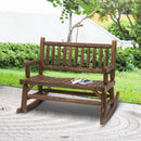 Panchina da Giardino a Dondolo 2 Posti 112x67x93 cm in Legno di Abete  Rustico-2