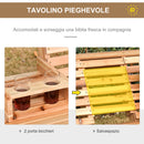 Dondolo 3 Posti Sospeso 150x75x53 cm con Tavolino Pieghevole in Legno-4