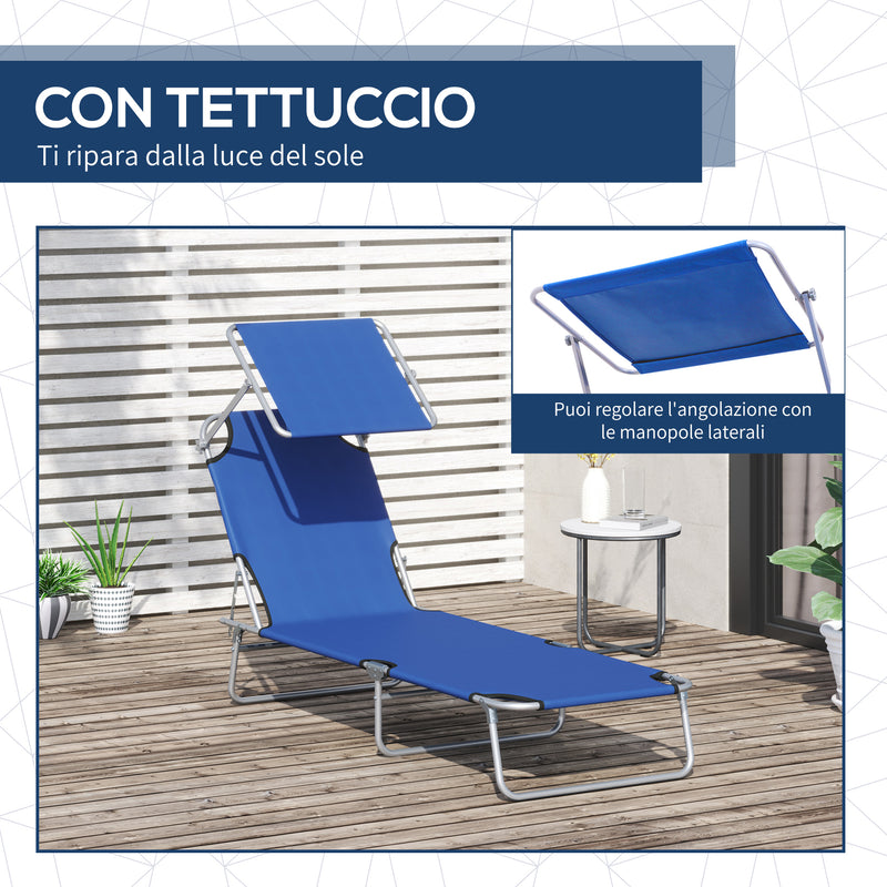 Lettino Prendisole Pieghevole da Giardino 66x164x84,5 cm in Alluminio e  Textilene Blu – acquista su Giordano Shop