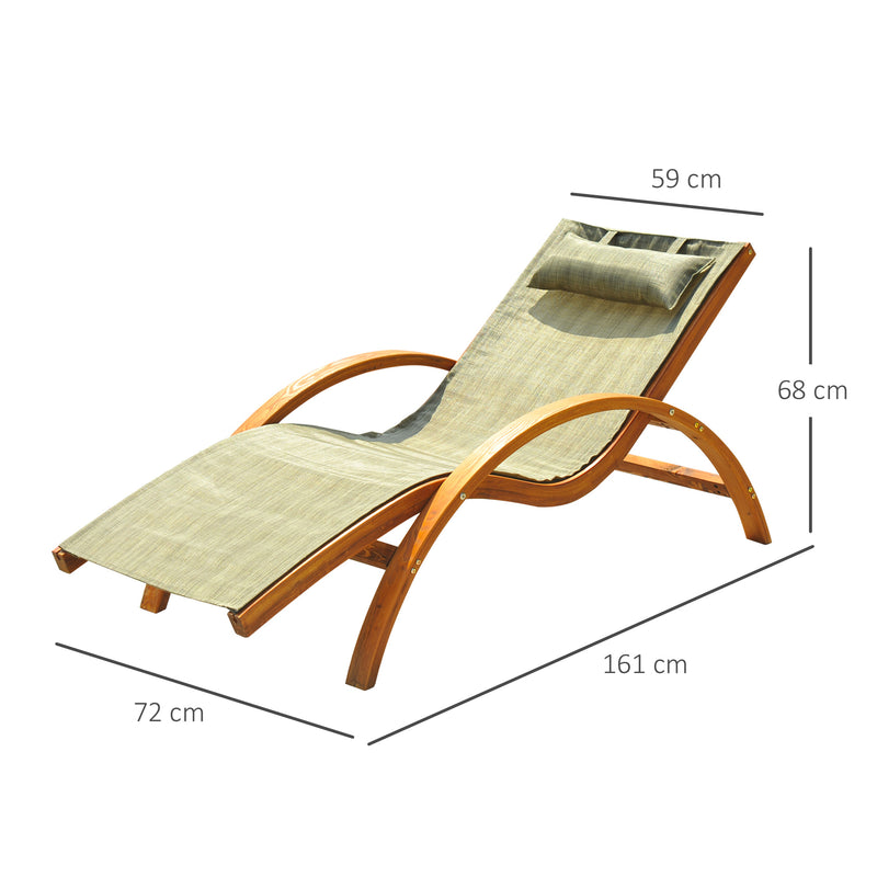 Sedia a dondolo da giardino ergonomico legno color legno OUTSUNNY