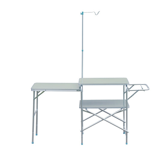 Tavolino da Campeggio Picnic Pieghevole in Alluminio 154.5x40.5x82 cm -5