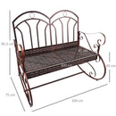 Panchina 2 Posti da giardino 104x75x95,5 cm in Metallo Bronzo-3