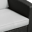 Divano da Giardino 141x71x75 cm in Polipropilene Effetto Rattan Grigio e Nero-8