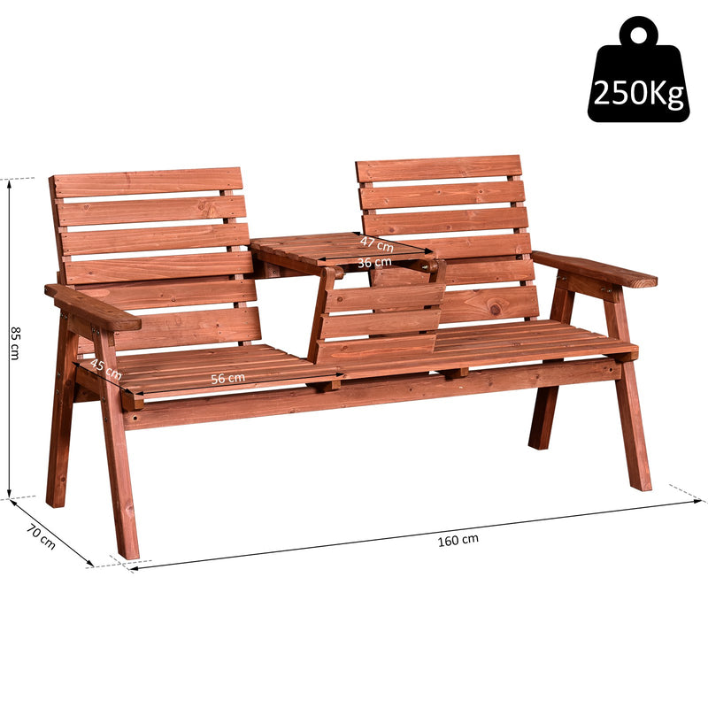 Panchina da Giardino 3 Posti Convertibile 160x70x85 cm  MechSeat Abete-3