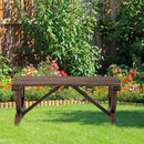 Panchina da Giardino 2 Posti 105x50x53 cm in Legno di Abete Effetto Bruciato  Design a Ruota-2