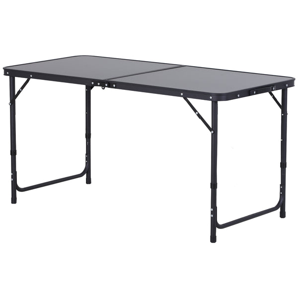 Tavolo da Campeggio Picnic Pieghevole Regolabile in Alluminio 120x60x68 cm  Grigio e Nero acquista