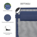 Lettino Prendisole Pieghevole da Giardino 60x170x76 cm in Alluminio e Textilene Blu-6