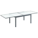 Tavolo Allungabile da Giardino 270x90x73 cm in in Alluminio con Piano in Vetro-1