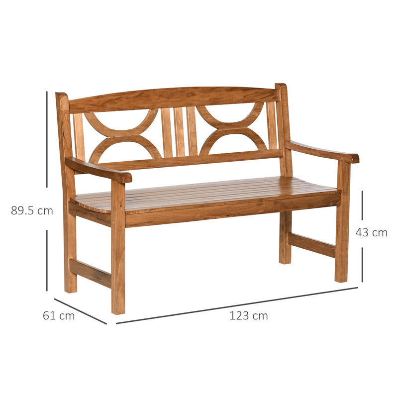 Panchina da Giardino 2 Posti 123x61x89,5 cm in Legno Naturale – acquista su  Giordano Shop