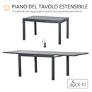 Tavolo Allungabile da Giardino 135-270x90x75 cm in Alluminio Grigio-4